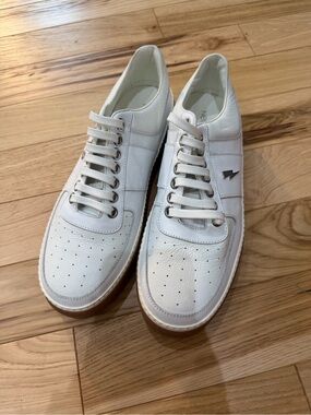 Neil Barrett White Leather Low-Top Sneakers
